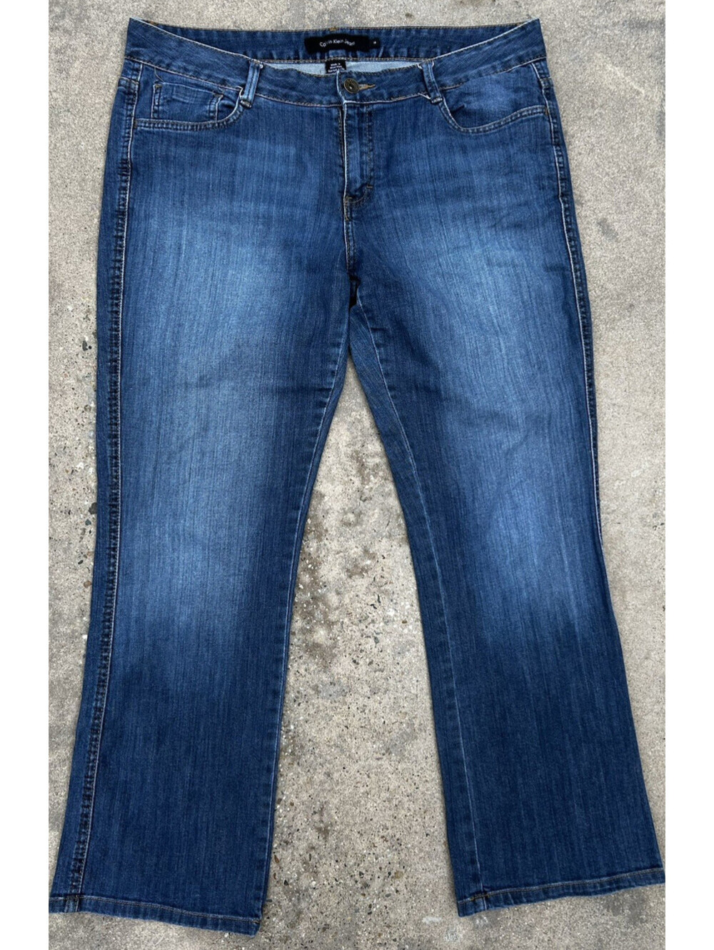 Calvin Klein Denim Jeans Blue Medium Fade Wash Women's 14 36W x 28.5L